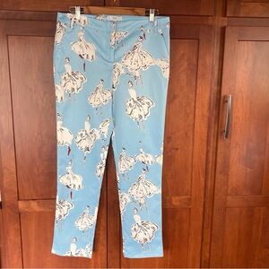 OVI Womens Ballerina Print Pants. Travel, Resort wear. Activewear. Sz L .Stretch